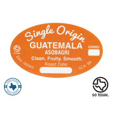 Load image into Gallery viewer, This Amazing Organic Coffee comes from a Cuevas Coffee Partner "ASOBAGRI". Located in Santa Cruz Barillas, Huehuetenango, Guatemala at an elevation of 1,650m, this Bourbon and Caturra 100% Arabica coffee produces a Floral Aroma with the distinct flavors of Fruit Compote, Peanut and Milk Chocolate. This coffee also exudes a clean body with bright acidity.