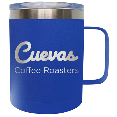 Frio 14 oz. Stainless Steel Mug w/ Cuevas Coffee Logo